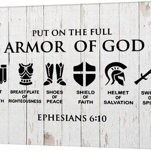 Christian Canvas Wall Art Framed Put on the Full Armor‎ of God Bible Poster